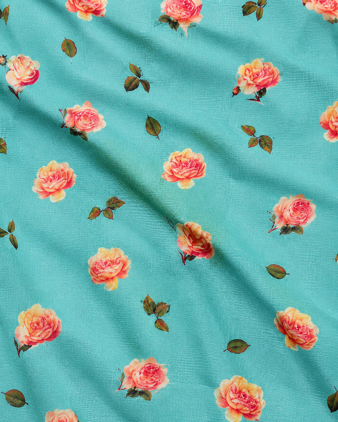 Aqua Blue Floral Embroidered Kameez & Trouser Set