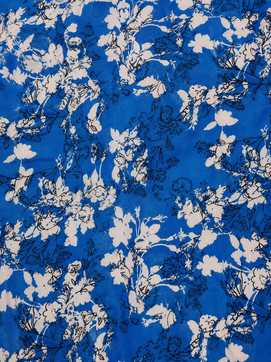 Blue Floral Embroidered 2 Piece Outfit