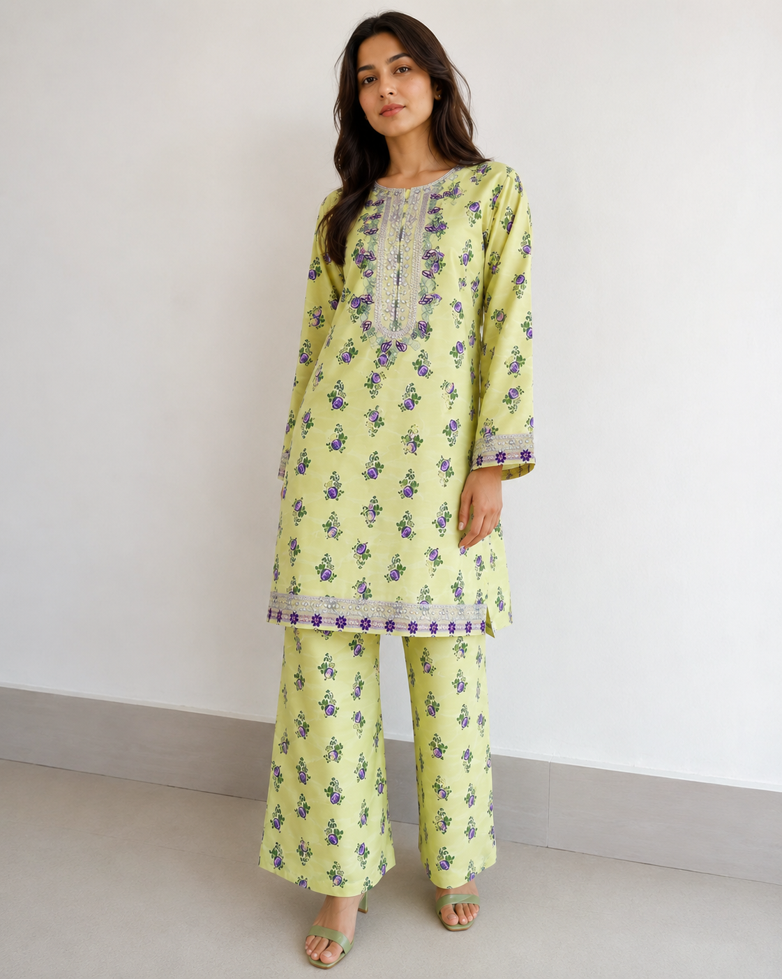 Spring Bloom Pastel Yellow 2 Piece Suit