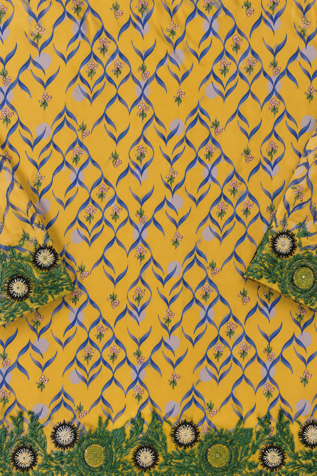 Sunlit Mustard Embroidered 2-Piece Kameez Trouser Set